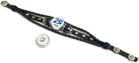 NFL Smokey Horseshoe & Girl Loves The Indianapolis Colts Bracelet Brown Leather Football Fan W/2 18MM - 20MM Snap Charms