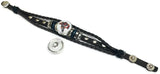 NFL Pittsburgh Steelers Bracelet Game Face & Helmet NFL Football Fan Brown Leather  W/2 18MM - 20MM Snap Charms