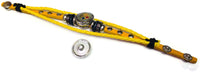 NFL Pittsburgh Steelers Bracelet Smokey & Cool Black Logo NFL Football Fan Yellow Leather  W/2 18MM - 20MM Snap Charms