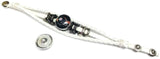 NFL Pittsburgh Steelers Bracelet Game Face &  Helmet Logo Football Fan White Leather  W/2 18MM - 20MM Snap Charms