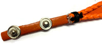 NFL Cleveland Browns Orange Leather Bracelet W/2 Football Logo Dawg Pound Snap Jewelry Charms New Item