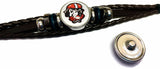 NFL Cleveland Browns Dawg Pound Brown Leather Bracelet W/2 Football Logo Snap Jewelry Charms New Item