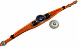 NFL I Love Chicago Bears Orange Leather Bracelet W/2 Football Logo Snap Jewelry Charms New Item