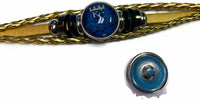 MLB Kansas City Royals Gold Leather Bracelet W/2 Cool Logo Snap Jewelry Charms New Item