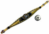 MLB Kansas City Royals Gold Leather Bracelet W/2 Logo Snap Jewelry Charms New Item