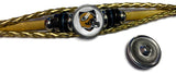NFL Green Bay Packers Gold Leather Bracelet W/2 Cool Football Logo Snap Jewelry Charms New Item