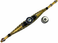 MLB NHL St Louis Cardinals & Blues Gold Leather Bracelet W/2 Logo Snap Jewelry Charms New Item