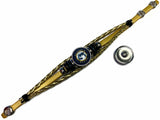 MLB NHL St Louis Cardinals & Blues Gold Leather Bracelet W/2 Logo Snap Jewelry Charms New Item