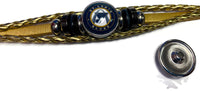 MLB NHL St Louis Cardinals & Blues Gold Leather Bracelet W/2 Logo Snap Jewelry Charms New Item