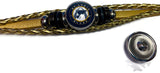 MLB NHL St Louis Cardinals & Blues Gold Leather Bracelet W/2 Logo Snap Jewelry Charms New Item