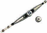 NFL Dallas Cowboys Girl Silver Leather Bracelet W/2 Logo Snap Jewelry Charms New Item
