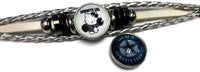 NFL Dallas Cowboys Hello Kitty Silver Leather Bracelet W/2 Logo Snap Jewelry Charms New Item