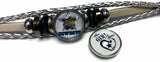 NFL Dallas Cowboys Minion Love Silver Leather Bracelet W/2 Logo Snap Jewelry Charms New Item
