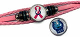 Breast Cancer Awareness NFL Indianapolis Colts Pink Leather Bracelet W/2 Snap Jewelry Charms New Item