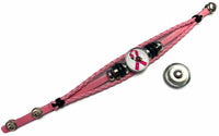 Breast Cancer Awareness NFL Arizona Cardinals Pink Leather Bracelet W/2 Snap Jewelry Charms New Item