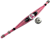 Breast Cancer Awareness NFL Denver Broncos Pink Leather Bracelet W/2 Snap Jewelry Charms New Item