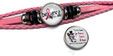 Tis The Season Breast Cancer Awareness Snaps On Pink Leather Bracelet W/2 Snap Jewelry Charms New Item