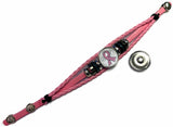 Angel Cross Breast Cancer Awareness Snaps On Pink Leather Bracelet W/2 Snap Jewelry Charms New Item