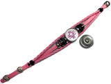 Breast Cancer Sucks Awareness Snaps On Pink Leather Bracelet W/2 Snap Jewelry Charms New Item