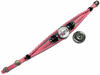 Breast Cancer Awareness Christmas Tree Believe Fight Pink Leather Bracelet W/2 Snap Jewelry Charms New Item