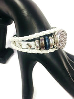 Athena Fashion Snap Jewelry Leather Bracelet Set With 2 Charms Modern And Classy