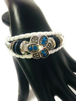 Athena Fashion Snap Jewelry Leather Bracelet Set With 2 Charms Modern And Classy
