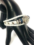 Elephants and Diamonds Fashion Snap Jewelry Leather Bracelet Set With 2 Charms Modern And Classy