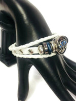 Elephants and Diamonds Fashion Snap Jewelry Leather Bracelet Set With 2 Charms Modern And Classy