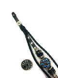 Black Widow Spider Fashion Snap Jewelry Leather Bracelet Set With 2 Charms Modern And Classy
