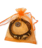 Black Widow Spider Fashion Snap Jewelry Leather Bracelet Set With 2 Charms Modern And Classy