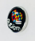 Autism Awareness Heart 18MM - 20MM Fashion Snap Jewelry Snap Charm