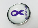 Cancer Purple Survivor Ribbon for All Cancer Types Fashion Snap Jewelry  Snap Charm