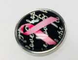 Cancer Pink Love & Hope Ribbon Breast Cancer Fashion Snap Jewelry Snap Charm