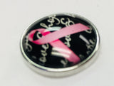 Cancer Pink Love & Hope Ribbon Breast Cancer Fashion Snap Jewelry Snap Charm