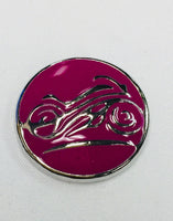 Biker Chic Motorcycle on Pink Fashion Snap Jewelry  Snap Charm