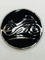 Biker Chic Motorcycle on Black Fashion Snap Jewelry  Snap Charm
