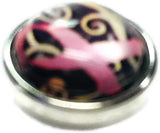 Breast Cancer Pink Ribbon And Heart Mini Snap Jewelry 12MM Snap Charm
