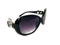 Black Sunglasses With 2 Purple Cancer Ribbon Snaps Interchangeable Snap Jewelry