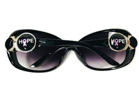 Black Sunglasses With 2 Pink Breast Cancer Ribbon Love & Hope Interchangeable Snap Jewelry