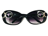 Black Sunglasses With 2 Purple Cancer Ribbon Snaps Interchangeable Snap Jewelry