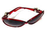 Red Sunglasses With 2 USA Patriotic American Flag Interchangeable Snap Jewelry