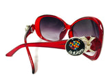 Red Sunglasses With 2 Autism Awareness with Puzzle Heart Snaps Interchangeable Snap Jewelry