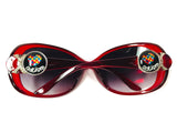 Red Sunglasses With 2 Autism Awareness with Puzzle Heart Snaps Interchangeable Snap Jewelry