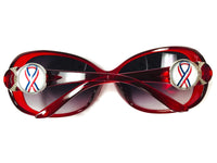 Red Sunglasses With 2 Red White & Blue Support Our Troops Interchangeable Snap Jewelry