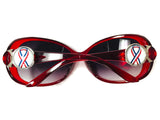 Red Sunglasses With 2 Red White & Blue Support Our Troops Interchangeable Snap Jewelry