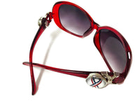 Red Sunglasses With 2 Red White & Blue Support Our Troops Interchangeable Snap Jewelry