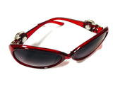 Red Sunglasses With 2 Biker Babe Motorcycle Interchangeable Snap Jewelry