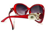 Red Sunglasses With 2 USA Patriotic American Flag Interchangeable Snap Jewelry