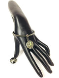 Motorcycle Mama Black Chrome Bangle Bracelet Set Plus 2 Snap Jewelry Charms