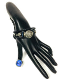 Nothing But Time Leather Bracelet With 2 Charms Working Watch Snap Charm